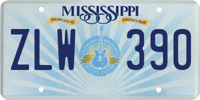 MS license plate ZLW390