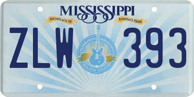 MS license plate ZLW393