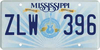 MS license plate ZLW396