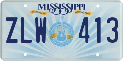 MS license plate ZLW413