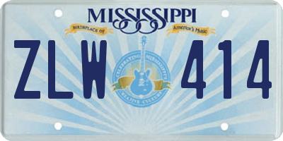MS license plate ZLW414