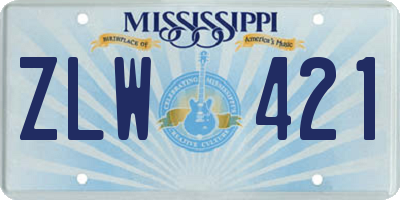 MS license plate ZLW421
