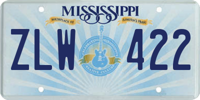 MS license plate ZLW422