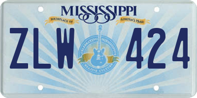 MS license plate ZLW424