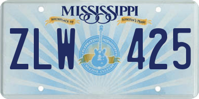 MS license plate ZLW425