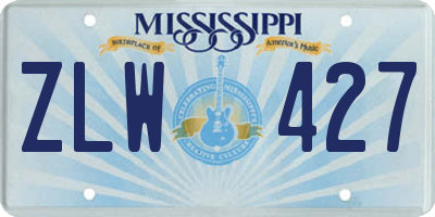 MS license plate ZLW427