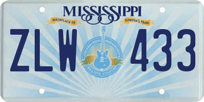 MS license plate ZLW433