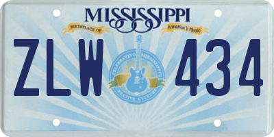 MS license plate ZLW434