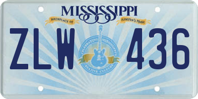 MS license plate ZLW436