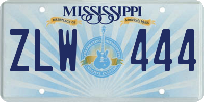 MS license plate ZLW444