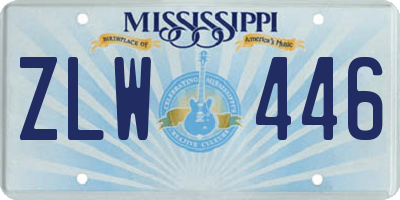 MS license plate ZLW446