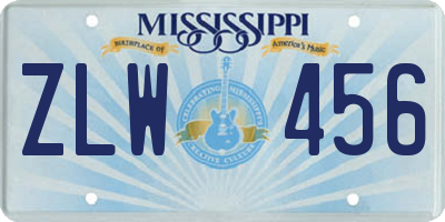 MS license plate ZLW456