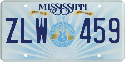 MS license plate ZLW459