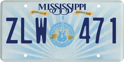 MS license plate ZLW471