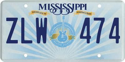 MS license plate ZLW474
