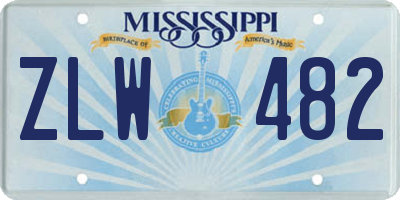 MS license plate ZLW482