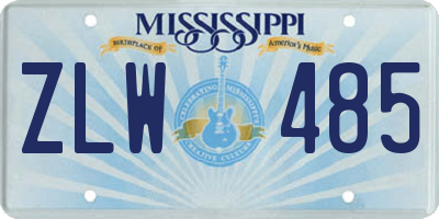 MS license plate ZLW485