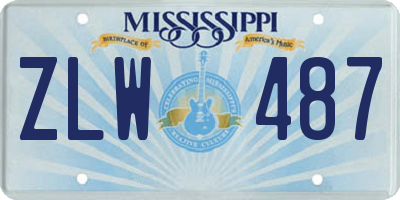 MS license plate ZLW487