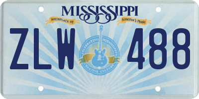 MS license plate ZLW488