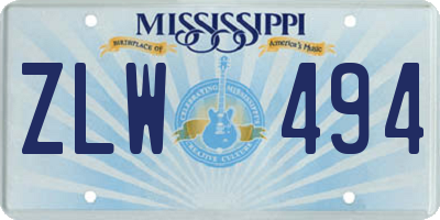 MS license plate ZLW494