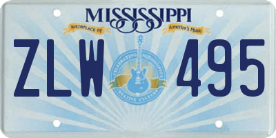 MS license plate ZLW495