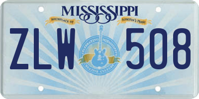 MS license plate ZLW508