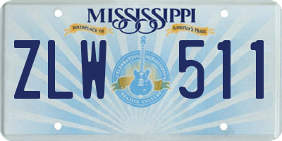 MS license plate ZLW511