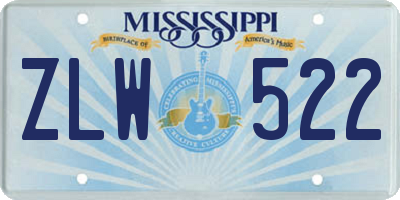 MS license plate ZLW522