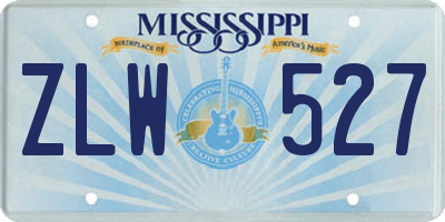 MS license plate ZLW527