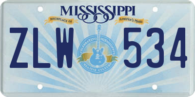 MS license plate ZLW534