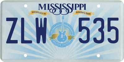 MS license plate ZLW535