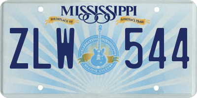 MS license plate ZLW544