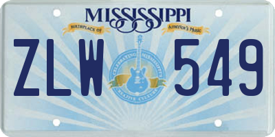 MS license plate ZLW549