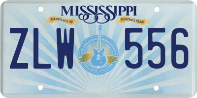 MS license plate ZLW556