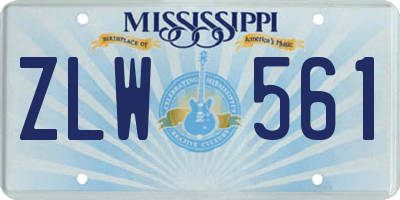 MS license plate ZLW561