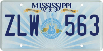 MS license plate ZLW563