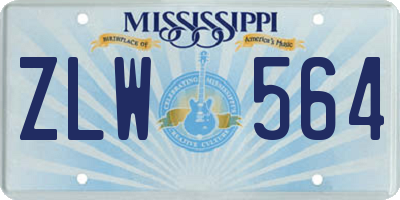 MS license plate ZLW564