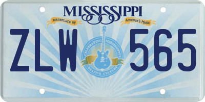 MS license plate ZLW565