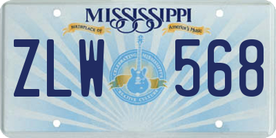 MS license plate ZLW568