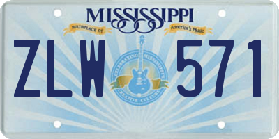 MS license plate ZLW571