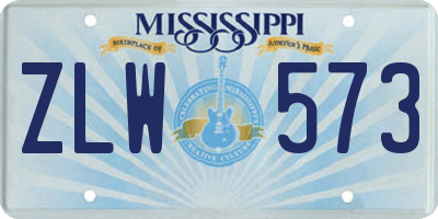 MS license plate ZLW573