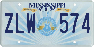 MS license plate ZLW574