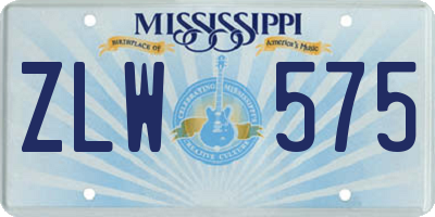 MS license plate ZLW575