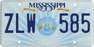 MS license plate ZLW585