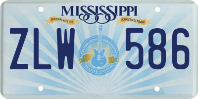 MS license plate ZLW586