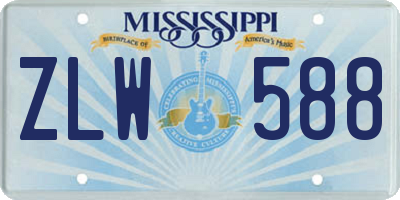 MS license plate ZLW588