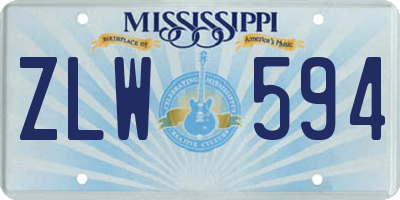 MS license plate ZLW594