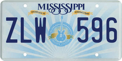 MS license plate ZLW596