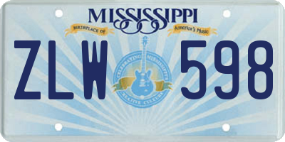 MS license plate ZLW598