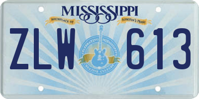 MS license plate ZLW613
